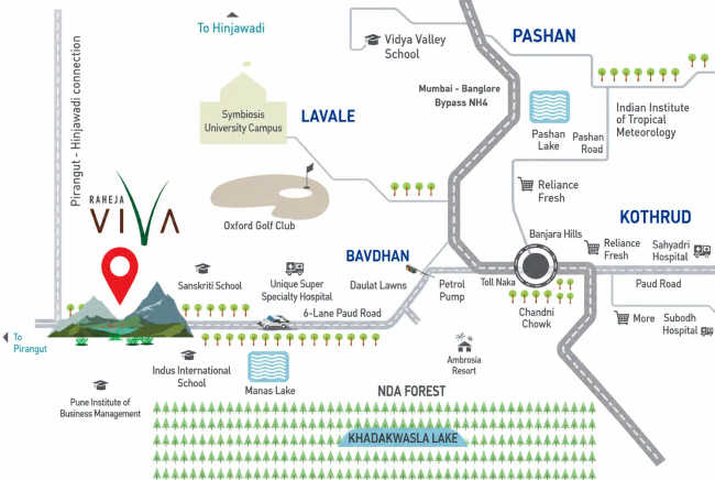 K Raheja Viva Pirangut - Location Map