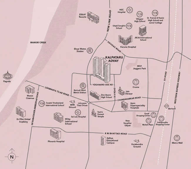 Kalpataru Advay Borivali - Location Map