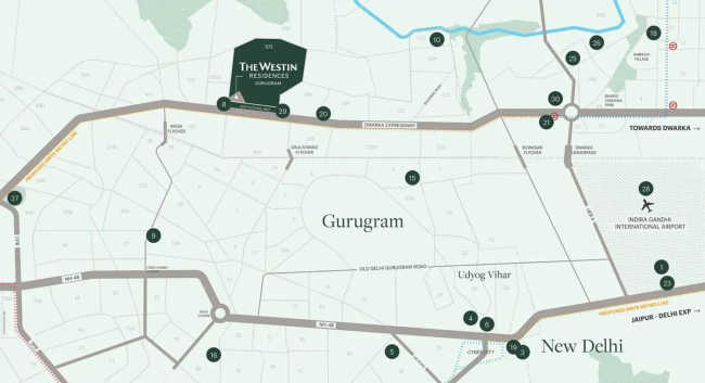 The Westin Residences Sector 103 - Location Map