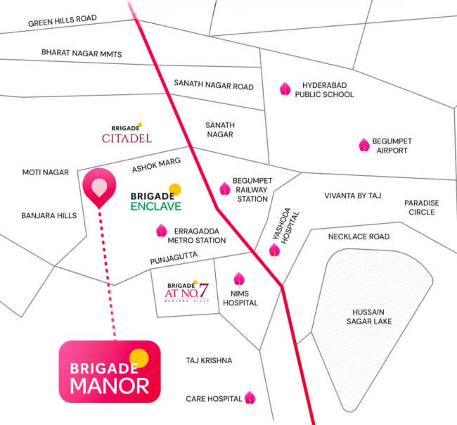 Brigade Manor Moti Nagar - Location Map