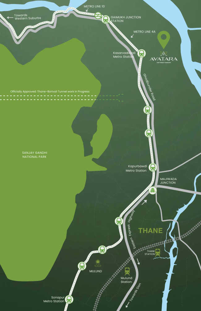 Avatara The Forest Kingdom Ghodbunder Road - Location Map