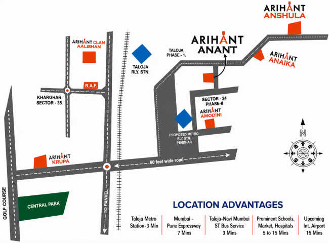 Arihant Anant Taloja - Location Map