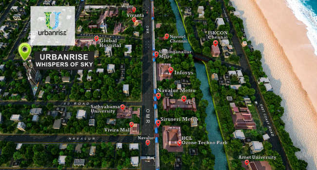 Urbanrise Whispers Of Sky Sholinganallur - Location Map