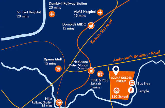Lodha Golden Dream Taloja - Location Map