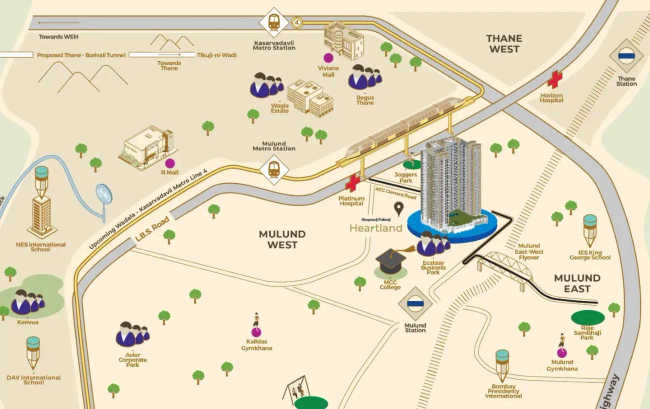 Shapoorji Pallonji Heartland Mulund - Location Map