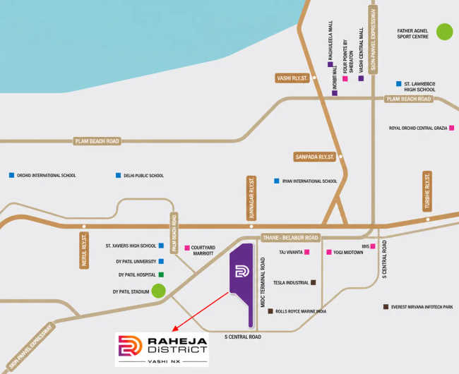 Raheja Vashi NX Juinagar - Location Map