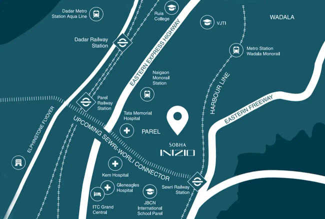 Sobha Inizio Parel - Location Map