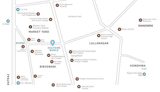 Solitaire World Bibwewadi - Location Map