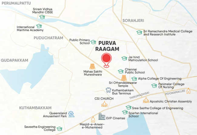 Purva Raagam Thirumazhisai - Location Map