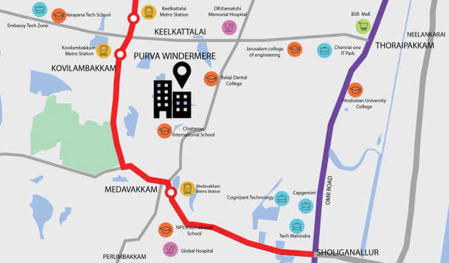 Purva Windermere Pallikaranai - Location Map