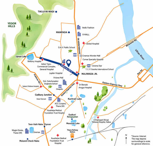 Shapoorji Pallonji Orion Northern Lights Pokhran Road 2 - Location Map