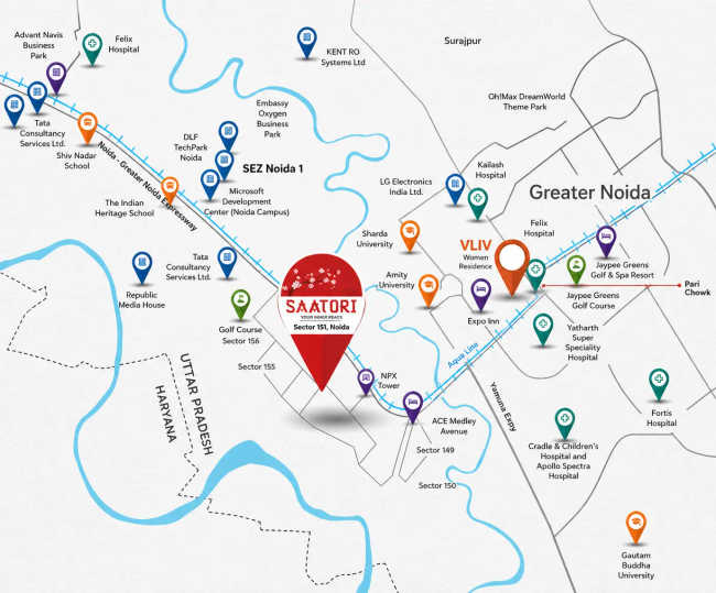 Adani The Marq Sector 102 - Location Map