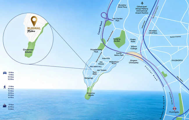 Runwal Malabar Malabar Hill - Location Map