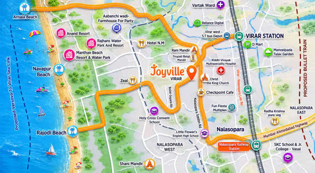 Shapoorji Pallonji Joyville Virar - Location Map