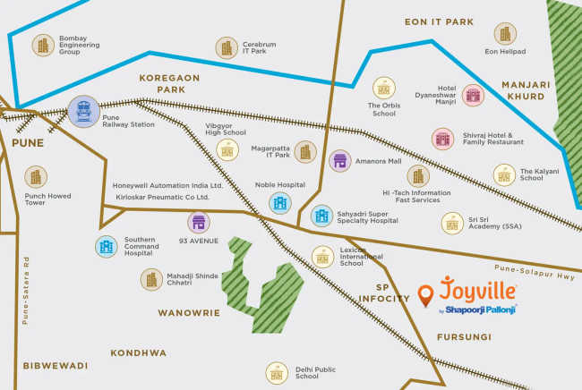 Shapoorji Joyville Skyluxe Shewalewadi - Location Map