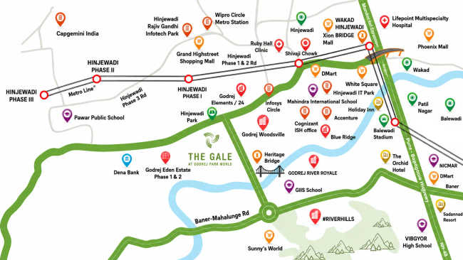 Godrej The Gale Hinjewadi - Location Map