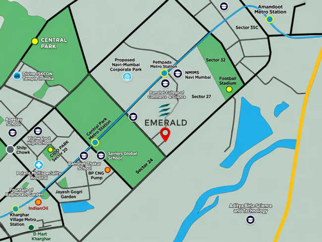 GeeCee Emerald Kharghar - Location Map