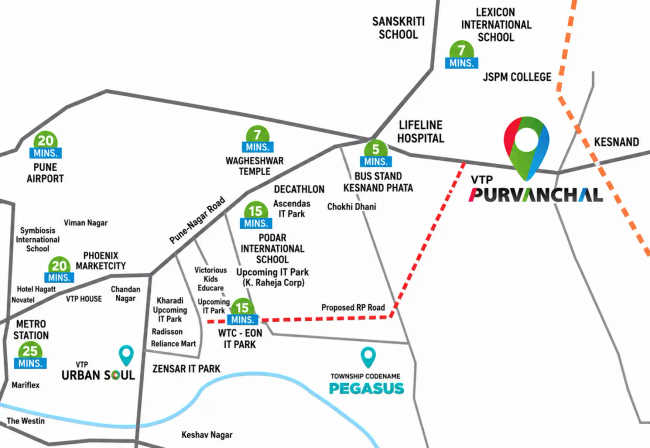VTP Purvanchal Wagholi - Location Map