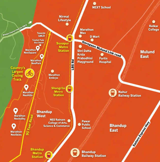 Marathon NeoHomes Bhandup - Location Map