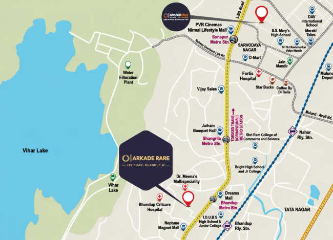Arkade Rare Bhandup - Location Map