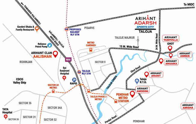Arihant Adarsh Sports City Taloja - Location Map