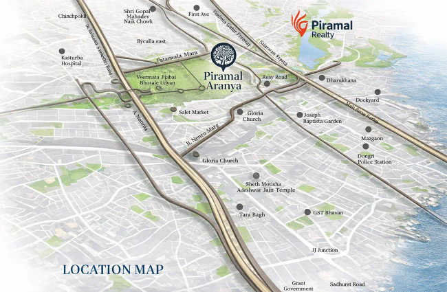 Piramal Aranya Byculla - Location Map