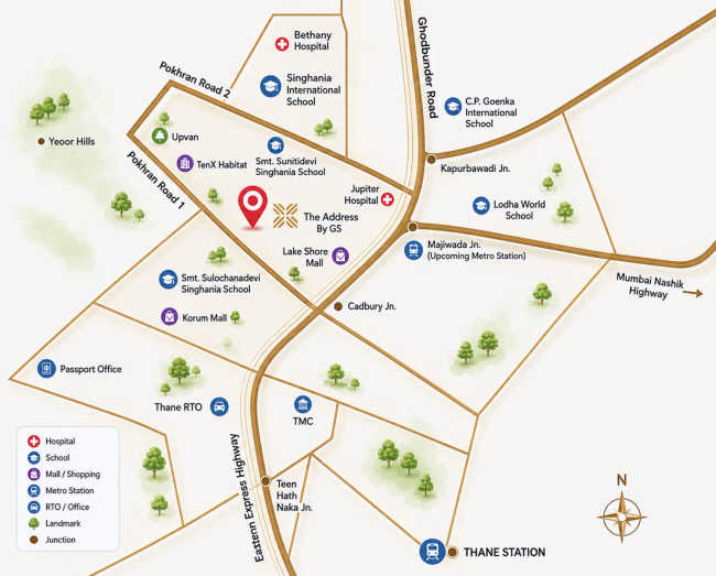 Raymond Tenx District 9 Pokhran Road 1 - Location Map