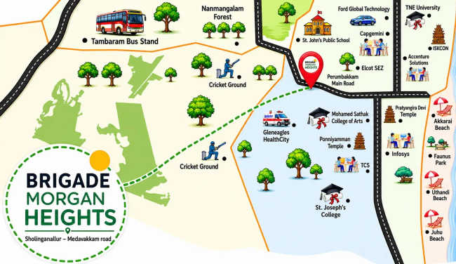 Brigade Morgan Heights Perumbakkam - Location Map