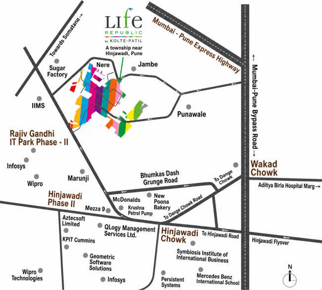 Kolte Patil Life Republic Hinjewadi - Location Map