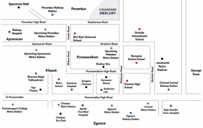Casagrand Mercury Perambur - Location Map