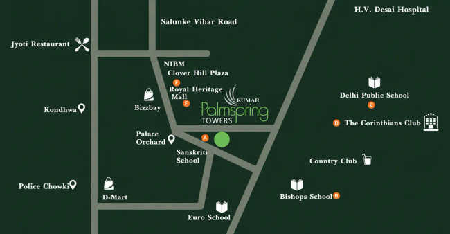 Kumar Palmspring Towers Undri - Location Map
