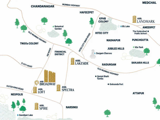 ASBL Broadway Gomti Nagar Extension - Location Map