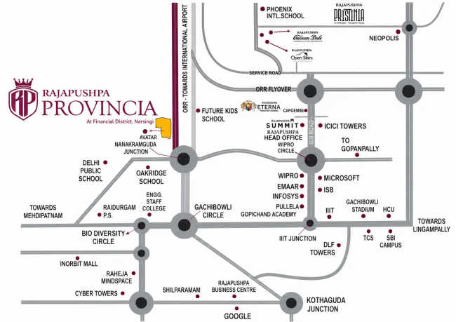Rajapushpa Provincia Narsingi - Location Map