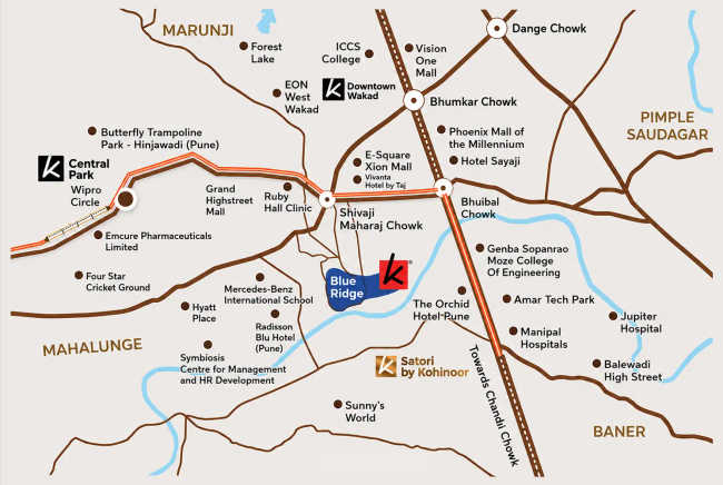 Kohinoor Royale Towers Hinjewadi - Location Map