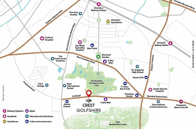 Crest Golfshire Chembur - Location Map