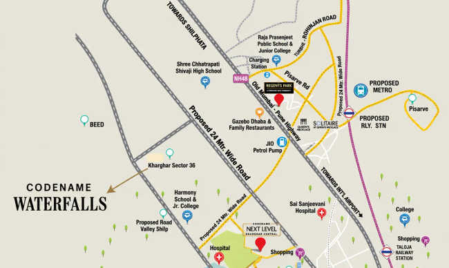 Satyam Waterfalls Kharghar - Location Map
