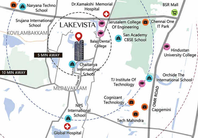 Puravankara Lake Vista Pallikaranai - Location Map