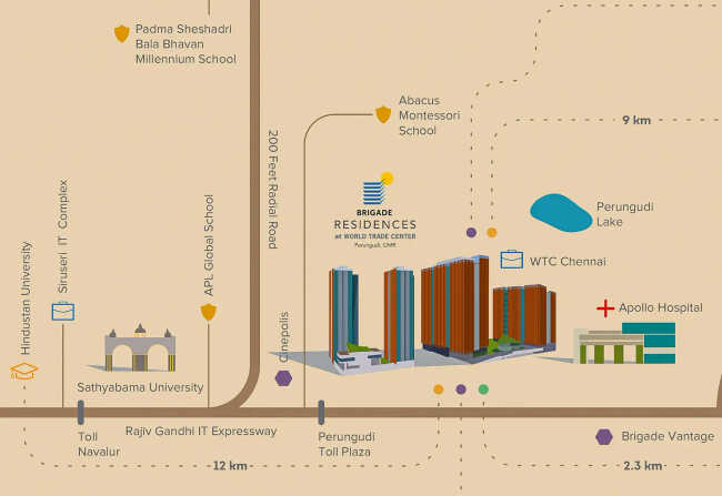 Brigade Residences Nebula Perungudi - Location Map