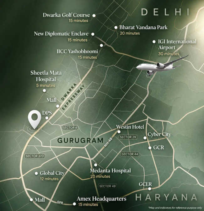 BPTP GAIA Residences Sector 102 - Location Map