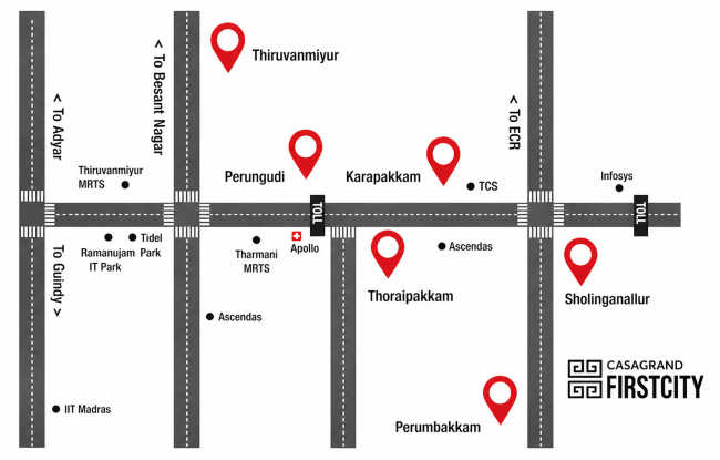 Casagrand FirstCity Perumbakkam - Location Map