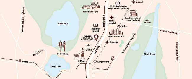 Lodha Corinthia Bhandup - Location Map