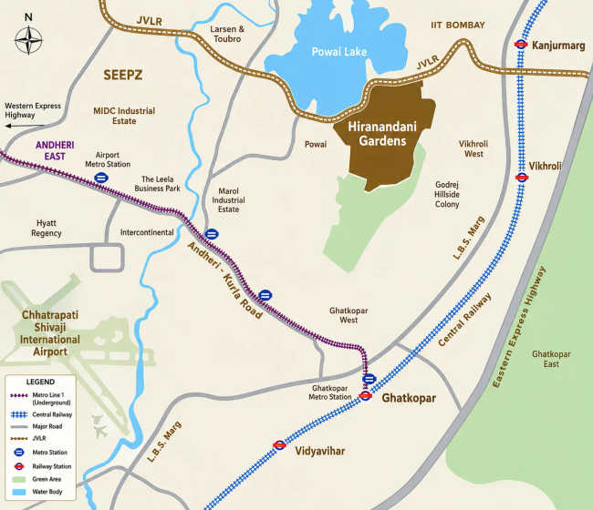 Hiranandani Empress Hill Powai - Location Map