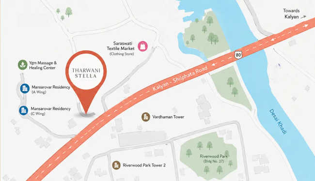 Tharwani Stella Dombivali - Location Map
