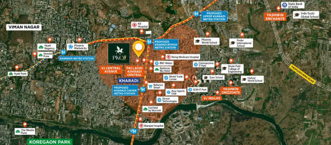 VJ Palladio Kharadi Central Kharadi - Location Map