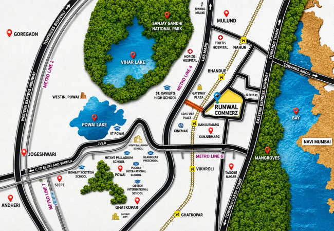 Runwal Commerz Kanjurmarg - Location Map