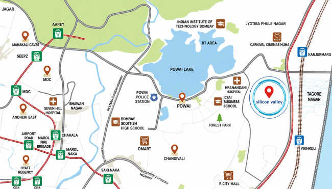 Kanakia Silicon Valley Powai - Location Map