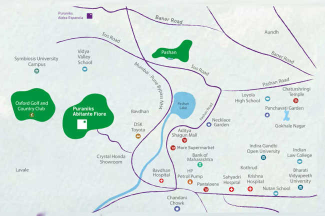 Puranik Abitante Fiore Bavdhan - Location Map