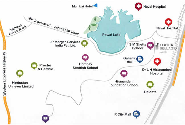 Lodha Bellagio Powai - Location Map
