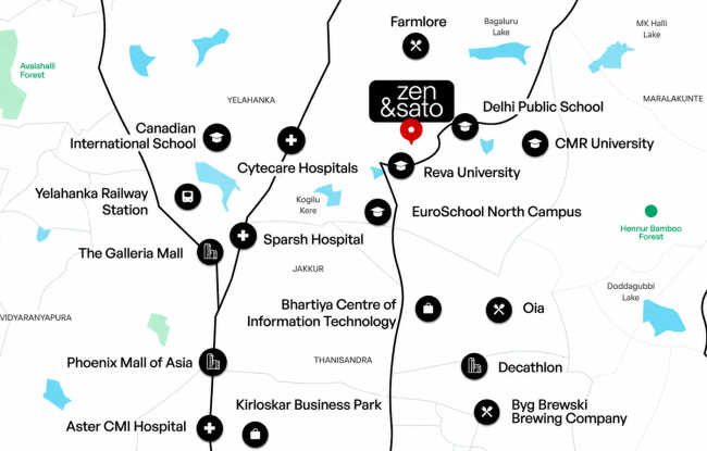 Assetz Zen & Sato Yelahanka - Location Map