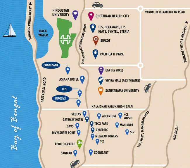 Hiranandani Verona Egattur - Location Map